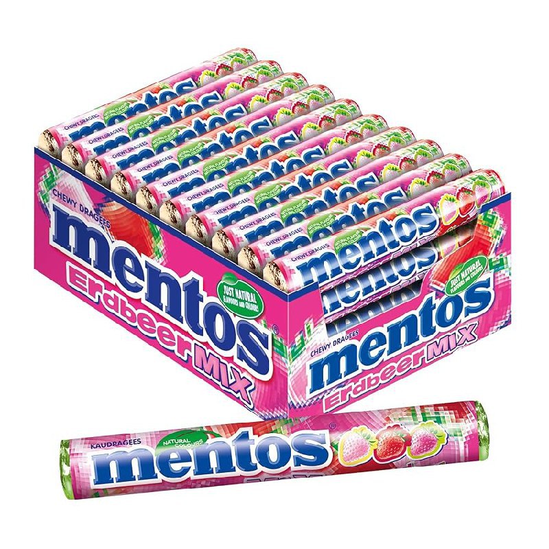 Mentos Dragees Erdbeere-Mix bis zu 15% Rabatt Deal