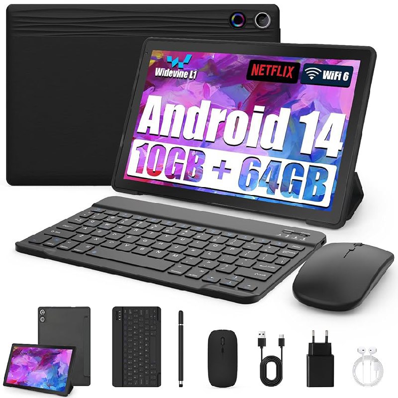 Tablet 10 Zoll Android 14 Kit bis zu 31% Rabatt Deal