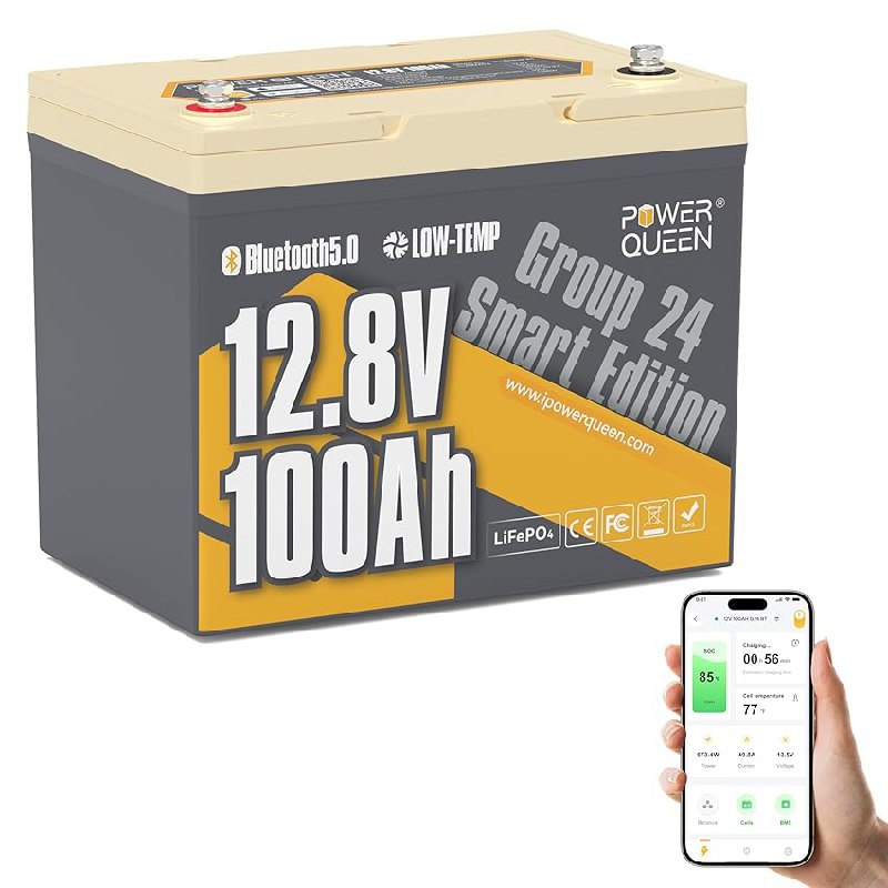 Power Queen 12,8V 100Ah LiFePO4 Batterie bis zu 10% Rabatt