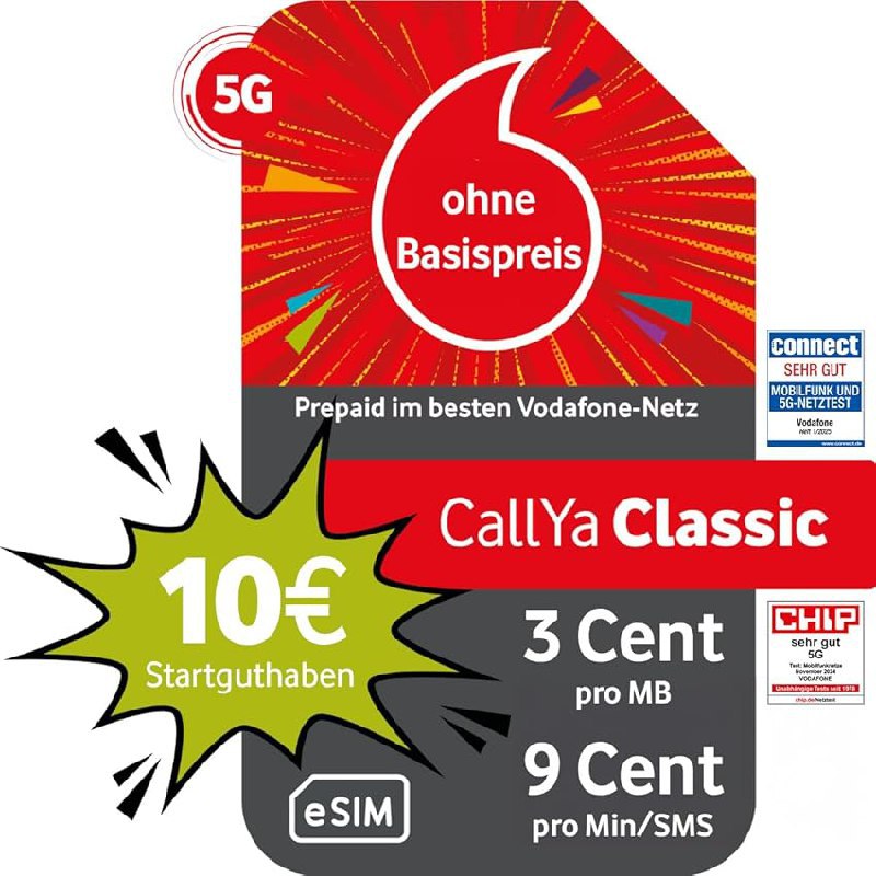 Vodafone Prepaid CallYa Classic bis zu 22% Rabatt Deal