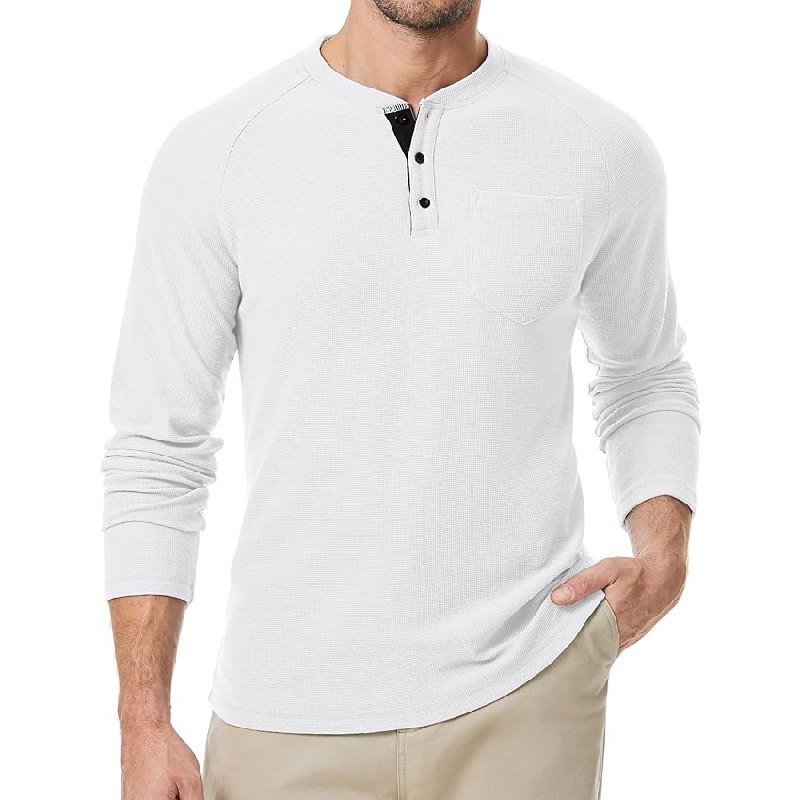 Elegancity Herren Waffle Henley bis zu 64% Rabatt Deal