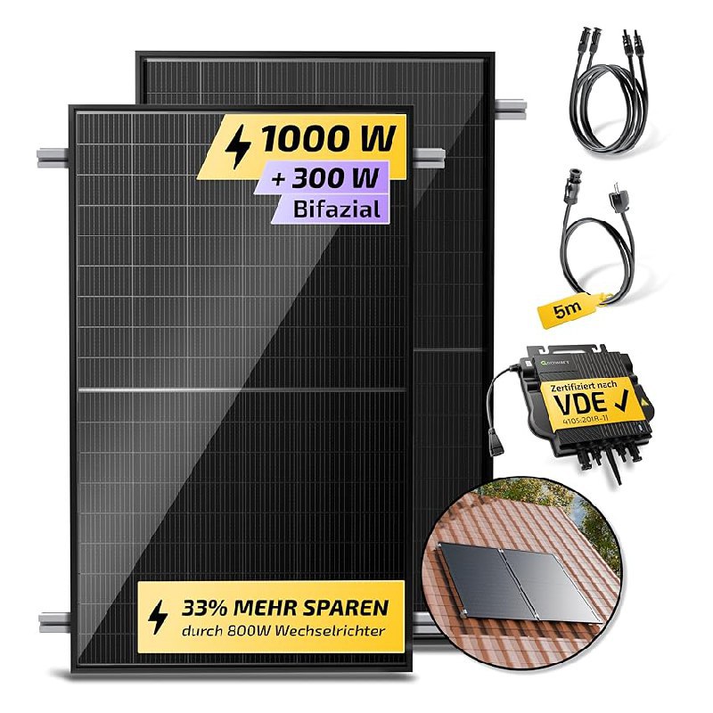 Solakon® 1000W Balkonkraftwerk bis zu 18% Rabatt Deal