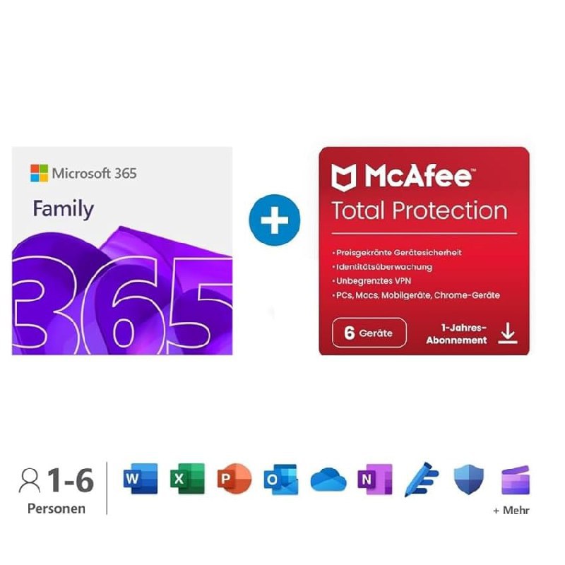 Microsoft 365 Family bis zu 62% Rabatt Deals