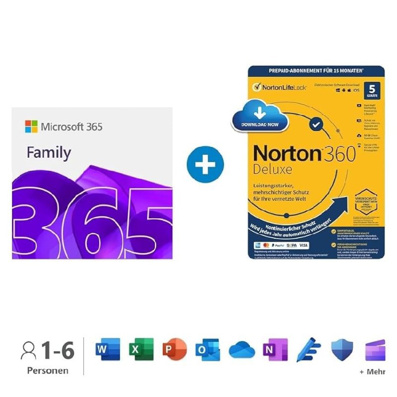 Microsoft 365 Family Angebot bis zu 58% Rabatt