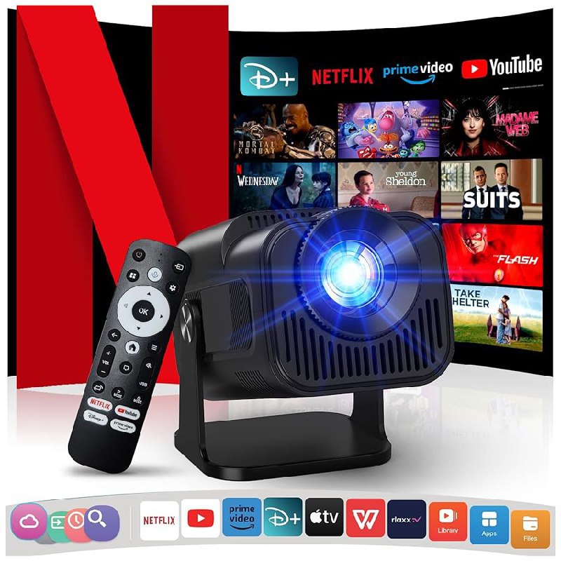 Netflix 4K Beamer mit WiFi für bis zu 40% Rabatt Deal
