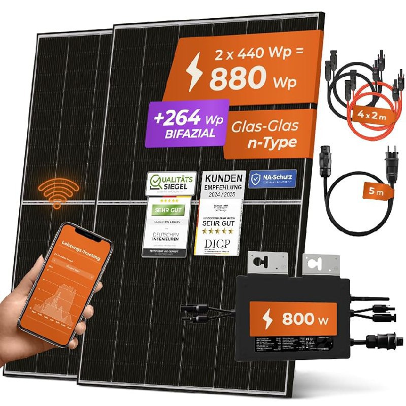 Solarway® 880W Balkonkraftwerk bis zu 17% Rabatt Deal